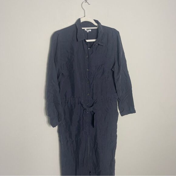 $268 UNSUBSCRIBED 100% Silk Utility Long Sleeves Jumpsuit NWOT SMALL - Picture 5 of 7